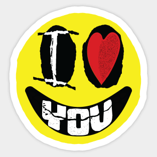 I Love You, I Heart You Smiling Face word art Sticker